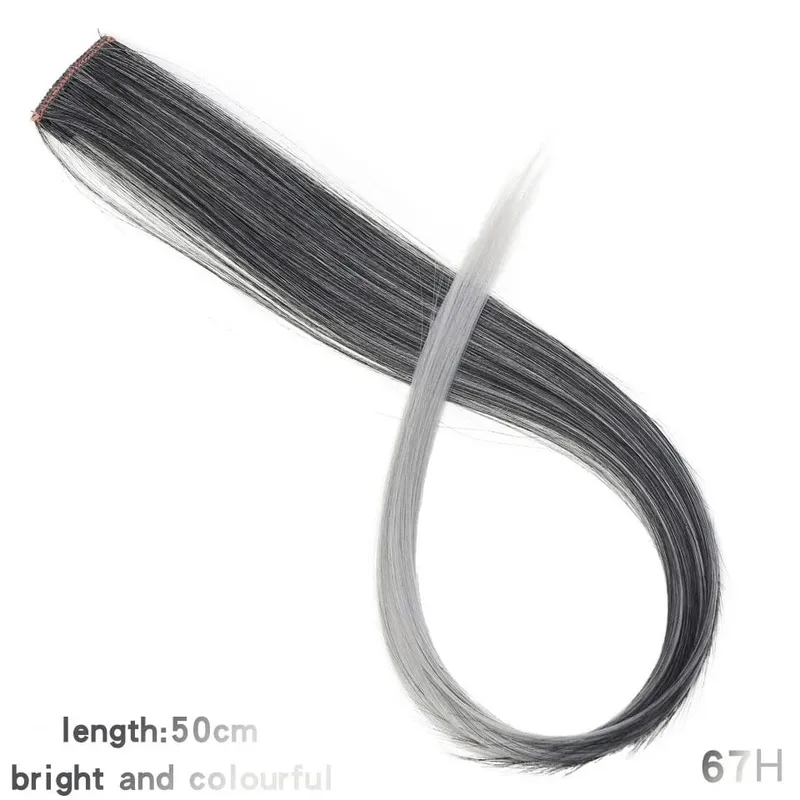 Lupu Synthetic Long Straight Rainbow Highlight Colored Hair Extensions Clip In Fake Hair Pieces For Women Heat Resistant — image 47