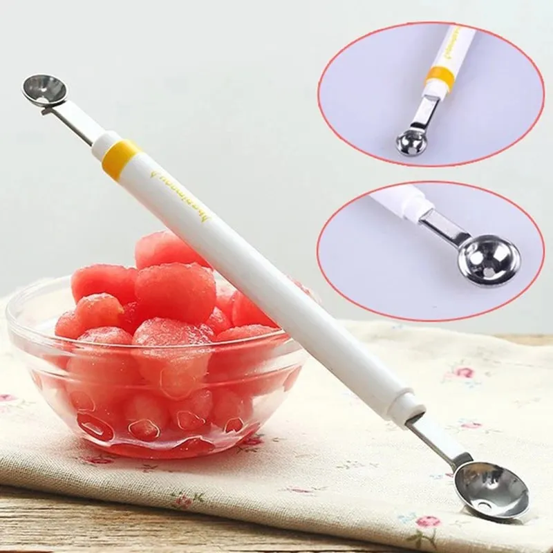 Mini Apple Ball Digger Melon ช้อนไอศกรีมขุด Scoop สแตนเลส Double-end เครื่องมือทำอาหารห้องครัว DIY อุปกรณ์เสริม Gadgets — image 6