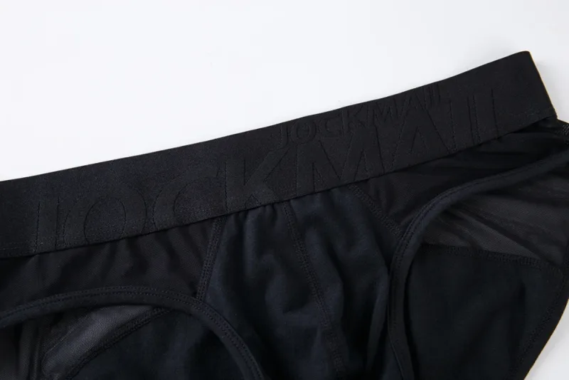 Jockmail Sexy Men's Underwear Briefs Cotton Low Rise Underpant Net yarn Lace, Breathable Summer Shorts calzoncillos hombre slip — image 21