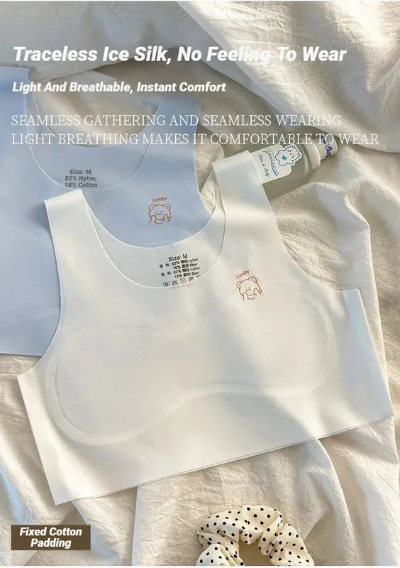 3 pezzi per adolescenti, confortevole e traspirante, semplice reggiseno da allenamento, morbido elastico per la pelle, intimo per ragazze, senza anello in acciaio — image 10