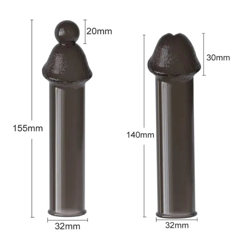 Crystal Penis Sleeve 14cm Lock Sperm Penis Enlargement Sleeve Reduce Sensitivity Condom Delay Ejaculation Sex Toys for Men — image 6