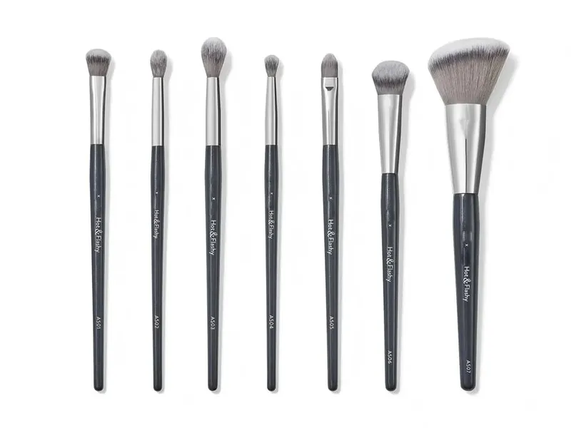 5/7 Buah/Set Kuas Rias Perona Pipi Bevel Kuas Rias Mata Concealer Tutup Lipatan Shader Blender Shimmer 506 Alas Bedak Berkontur