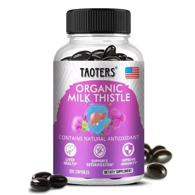6 capsules d'extrait de chardon-Marie biologique aident à détoxifier et à nettoyer le foie, antioxydant, détox, santé globale — image 9