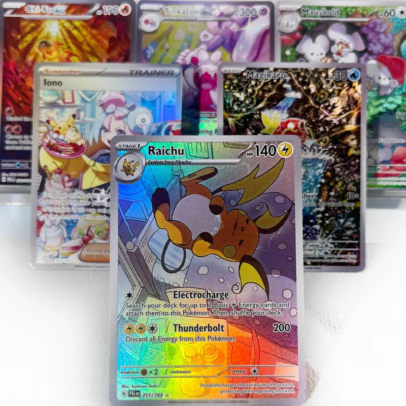 Paldea Evolved การ์ด PKM PTCG4-C GX Rainbow Magikarp Raichu Tyranitar Iono คอลเลกชันที่หายาก Battle ของเล่นของขวัญสำหรับงานอดิเรก — image 2