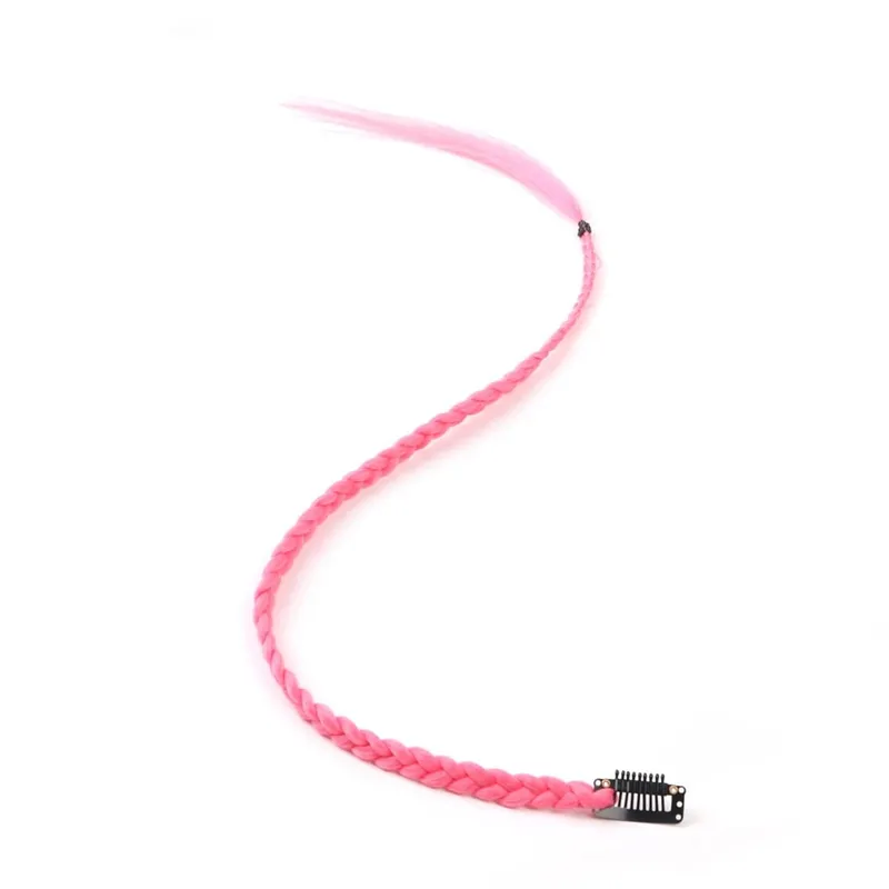 Extensions synthétiques à clips pour femmes, 5 pièces/lot, queue de cheval tressée arc-en-ciel, postiche ombré de 22 pouces, tresse en boîte avec Clip — image 23