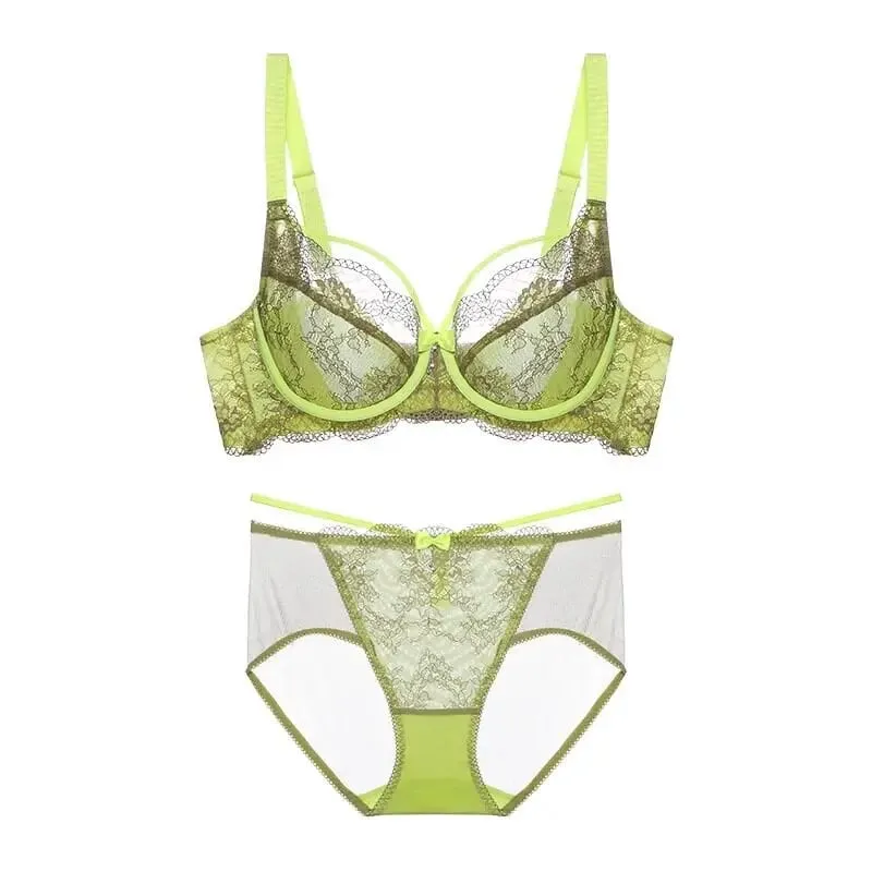 Set reggiseno sexy minimizzatore Coppa piena pizzo ultra sottile raccolto Plus Size 34-42 Seno grande al seno piccolo Supporto Comfort Lingerie — image 11