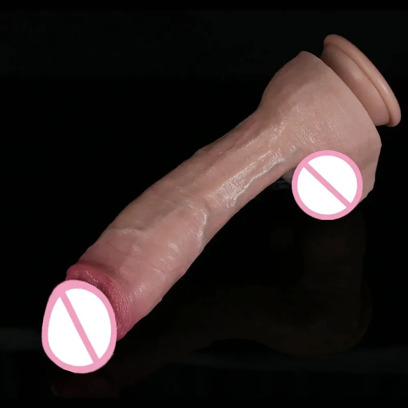 XXL Weißer realistischer Silikondildo, weicher Schwanz, Saugnapf, Penis, Analsexspielzeug, Damen-G-Punkt-Stimulator mit gebogenem Schaft und Kugel — image 5