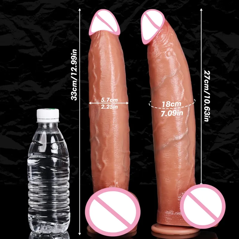 SuperยาวอวัยวะเพศชายDildoนุ่มจริงDildosพร้อมถ้วยดูดAnalของเล่นสำหรับผู้ใหญ่สำหรับผู้ชายผู้หญิงMasturbatorขนาดใหญ่Phallus Dick