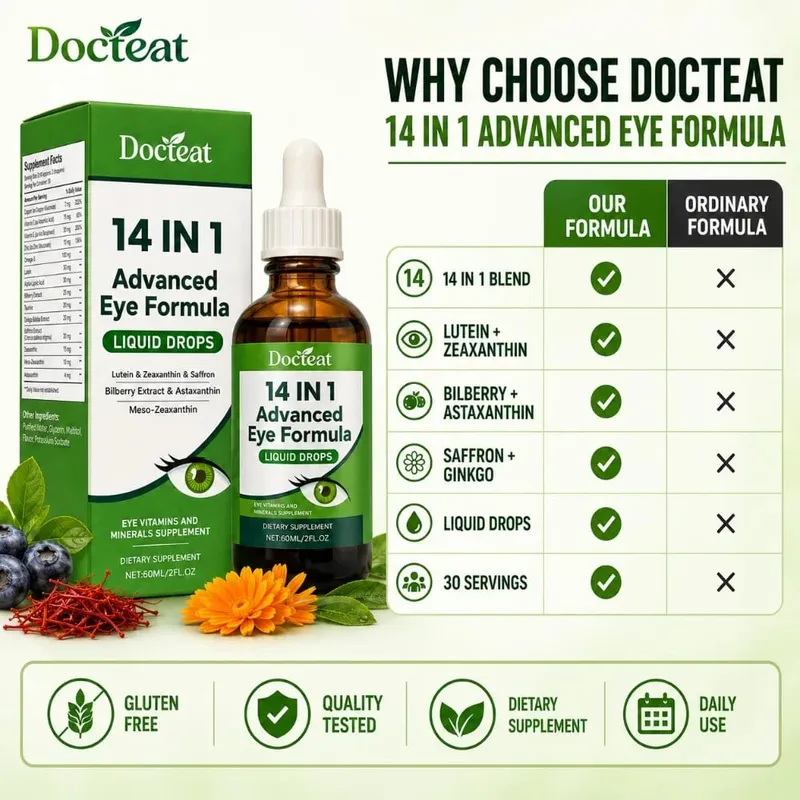 14 in 1 Eye Formula Liquid Drops – Lutein Zeaxanthin Saffron Astaxanthin Advanced Visual Support Antioxidant Blend 60ml — image 6