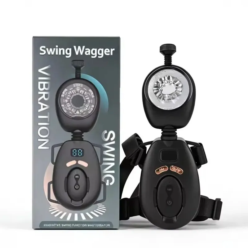 Masturbador masculino vibratorio de empuje automático con cinturón portátil Control remoto manos libres pene Stroker juguetes sexuales para hombres adultos — image 1