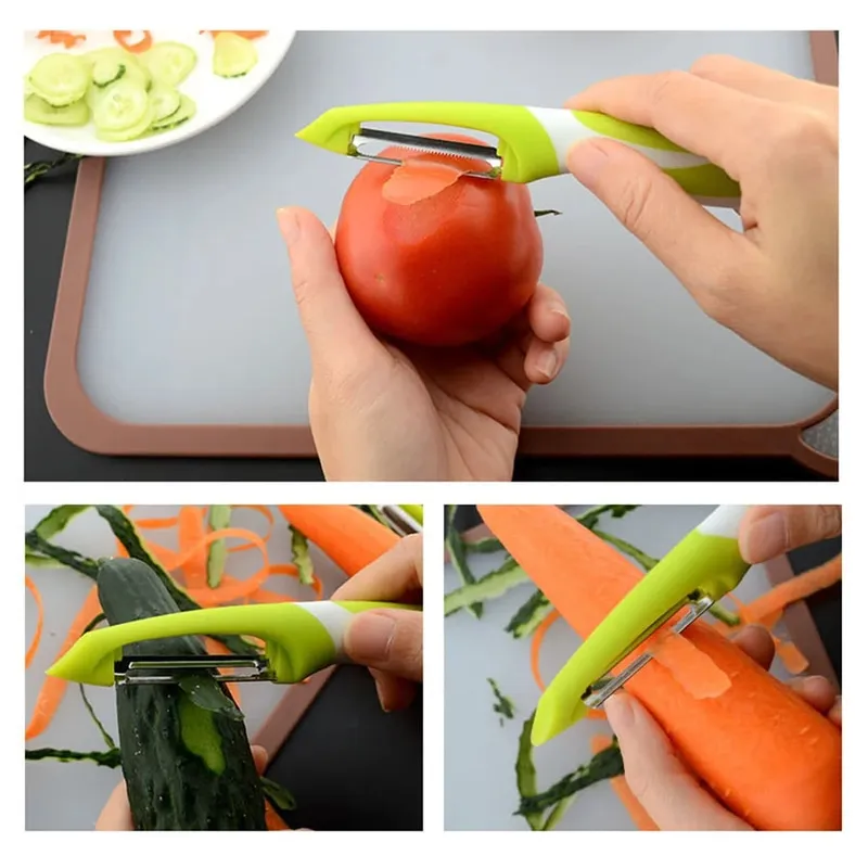 Pelador de verduras y frutas apto para cocina pelador de frutas, verduras y patatas, mango ergonómico antideslizante y hoja afilada.