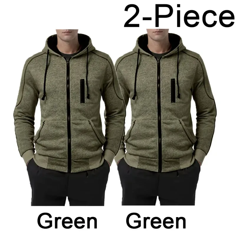 Men's Hoodie Black White Army Green Red Hooded Color Block Fleece Cool Casual Winter Clothing Apparel Hoodies Sweatshirts — image 16