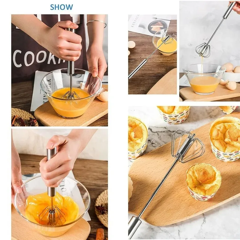 Pengisar Putar Tekanan Manual Pembancuh Susu Kopi Pengisar Telur Pegang Tangan Alat Memasak Pembakar Dapur — image 6