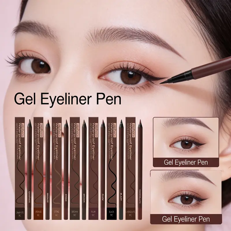 Zephoco Gel Eyeliner Pen Impermeabile Liscio Trucco Degli Occhi di Lunga Durata A Prova di Sudore A Prova di Olio A Prova di Sbavature Eye Liner Matita Trucco — image 1