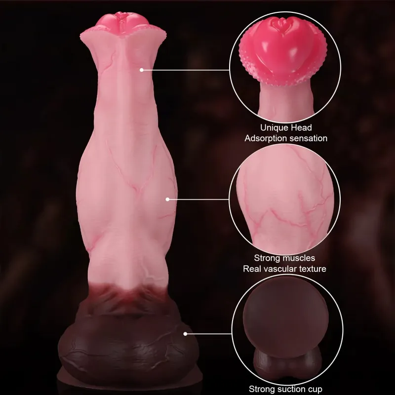 Enorme zachte siliconen knoop paardendildo grote lange realistische dikke zuignap dildo's voor vrouwen mannen grote dieren penis volwassen seksspeeltjes