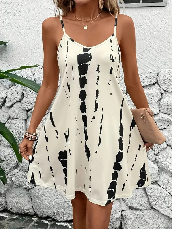 Vestido de tirantes estampado de verano para mujer — image 2