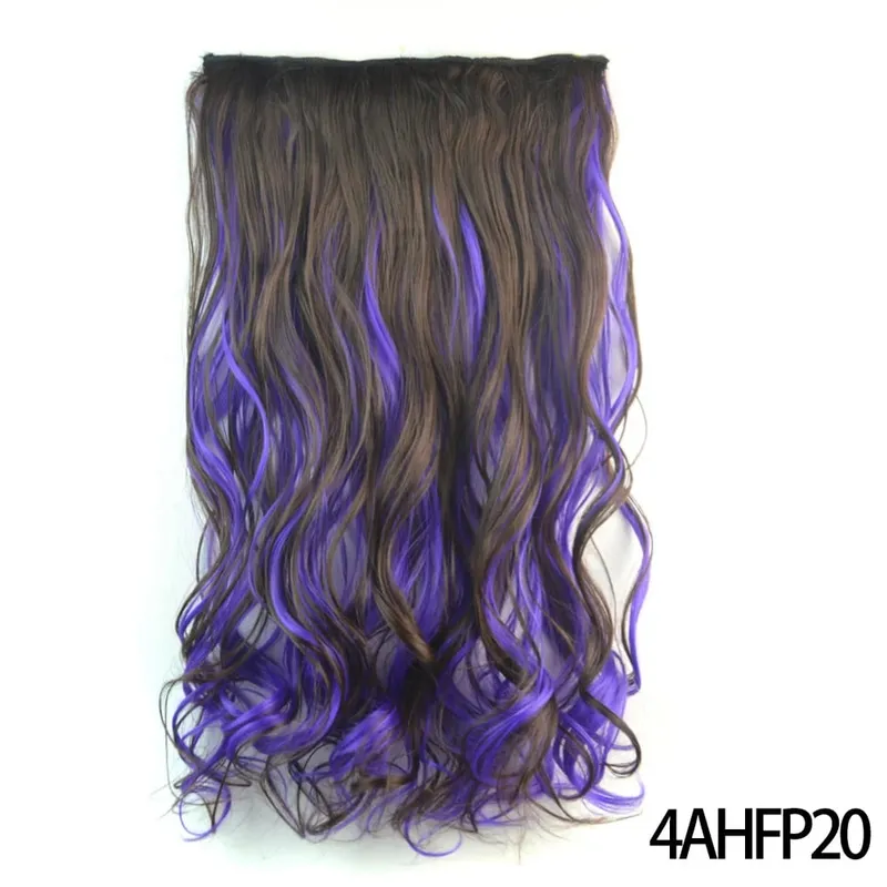 Long Straight Curly One Piece 5clips Clip-in Extensions 22Inch Heat Resistant Hairstyles Colour Mix Blonde Hair Piece For Women — image 3