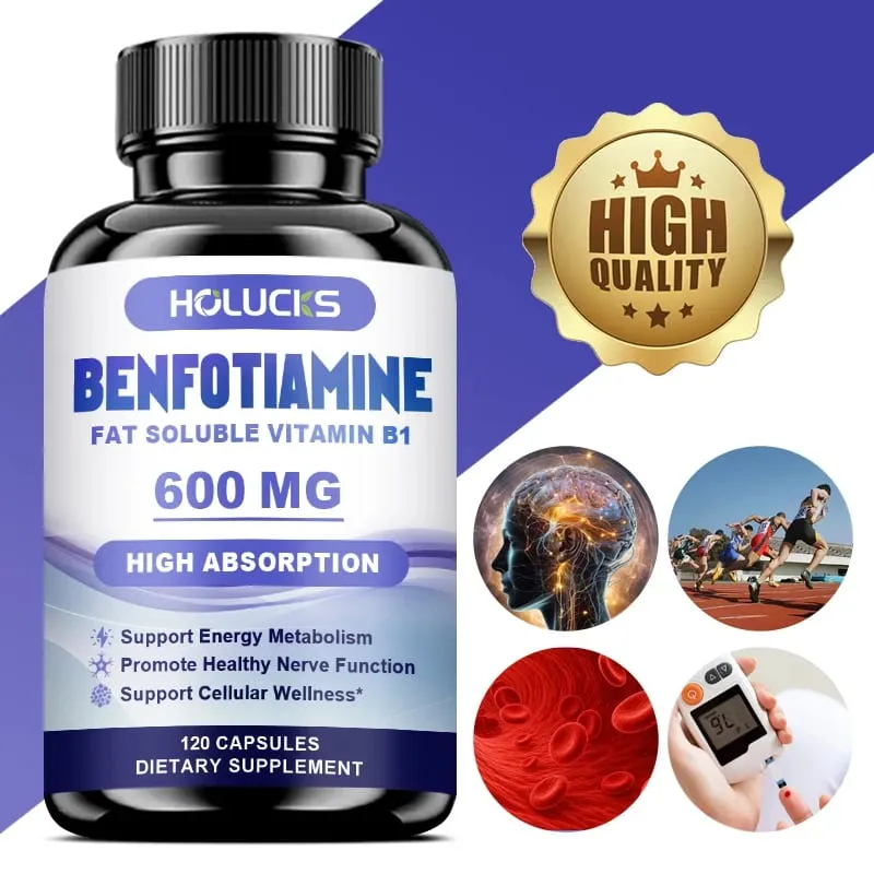 Les capsules de benfotiamine aident à maintenir un métabolisme sain du glucose, soutiennent la santé nerveuse, la protection cellulaire, la défense antioxydante — image 2