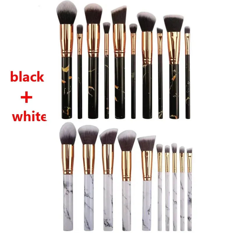 10/20Pc Marmorizzazione Maniglia Pennelli Trucco Set Fondotinta in polvere Ombretto Lip Blush Make Up Set di pennelli Kit di strumenti di bellezza professionali — image 10
