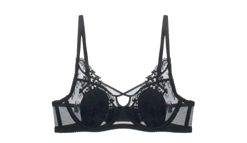หรูหราภาษาฝรั่งเศสคำลูกไม้ Underwire CROSS Bra ชุดกระต่ายหูถ้วยหรูหราชุดชั้นในเซ็กซี่ผู้หญิงแฟลชขาย — image 11