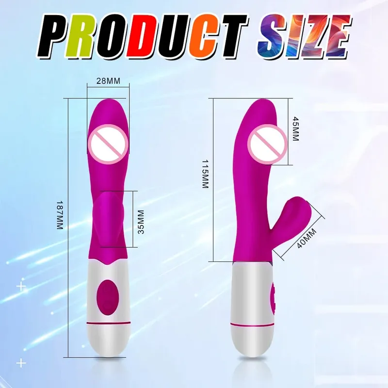 Thực Tế Thỏ Dương Vật Giả Dual Máy Rung Điểm G Âm Vật Kích Thích Máy Massage Rung Mạnh Mẽ Âm Đạo Masturbator Nữ Đồ Chơi Tình Dục — image 5