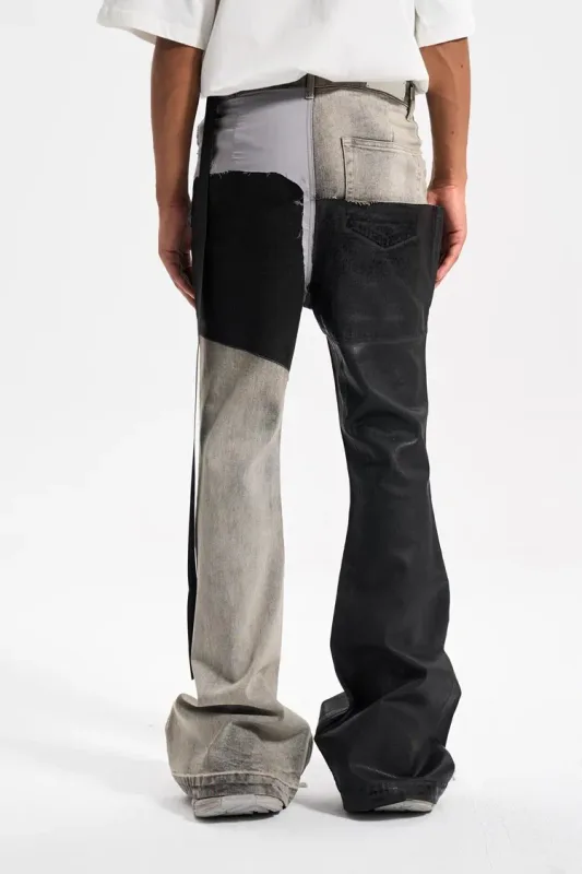 Ανδρικό χρώμα Contrast Casual Trendy Απλό Basic Slim Flare τζιν παντελόνι Four Seasons New Fashion Ανδρικό τζιν παντελόνι Streetwear — image 5