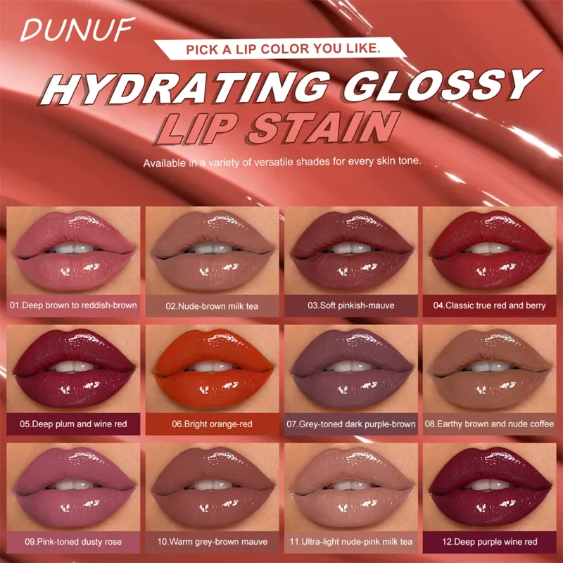Glossy Lip Gloss Mirror Water Lip Tint Long Lasting Non-sticky Cup Liquid Lipstick Moisturizing Nude Red Brown Lip Makeup — image 3