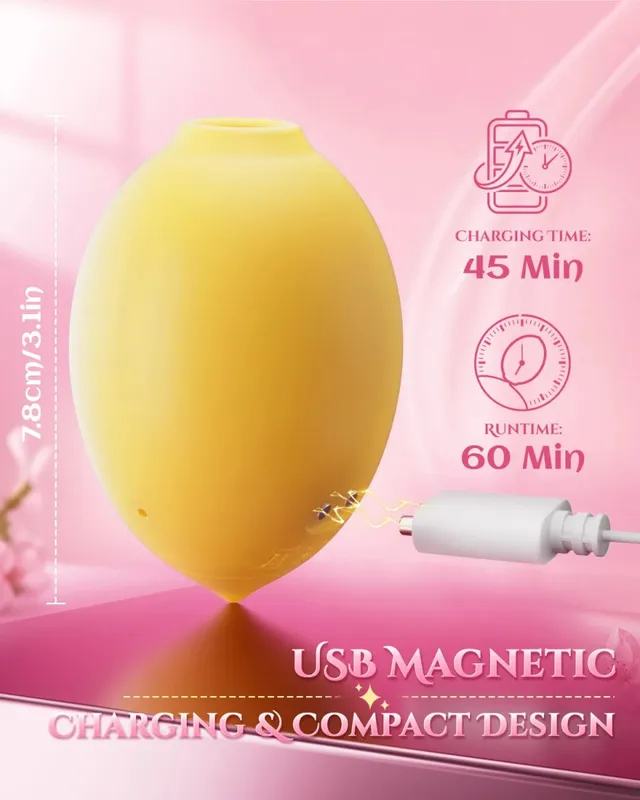 Stimolatore clitorideo vibratore succhiatore al limone con 10 modalità di suzione Ventosa clitoridea in silicone Giocattolo sessuale per coppie da donna 18+ — image 5