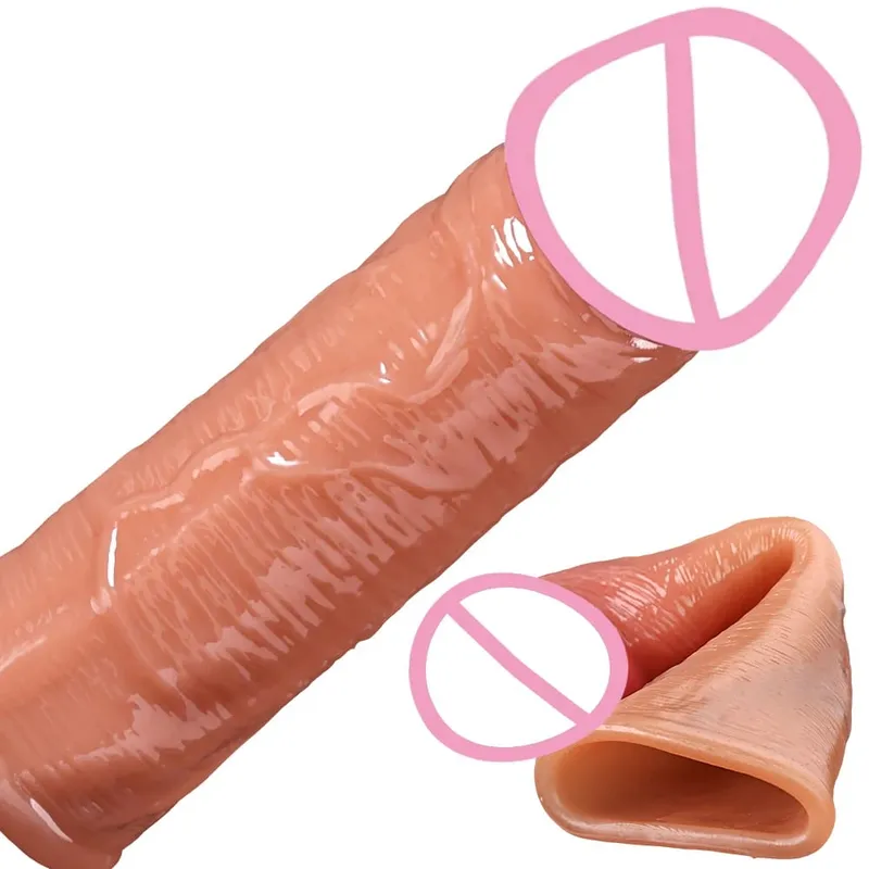 ขยายขนาดอวัยวะเพศสำหรับผู้ชายแขนไก่แหวนล่าช้าอุทานอวัยวะเพศชายExtenderถุงยางอนามัยล็อคแหวนเซ็กส์ทอยอวัยวะเพศชายเทียมการฝึกอบรม — image 1