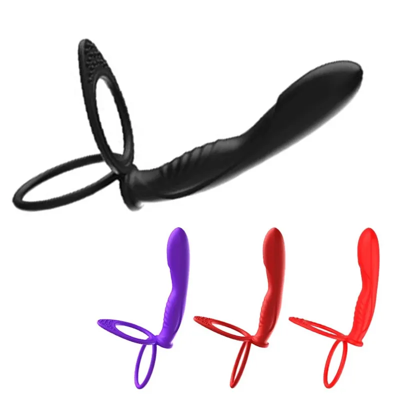 Dvojitá penetrace anální kolík Vibrátor Dildo erekční kroužek anální kolík pro muže Pásek na penis Vaginální kolík Sexuální hračky pro dospělé pro páry — image 1