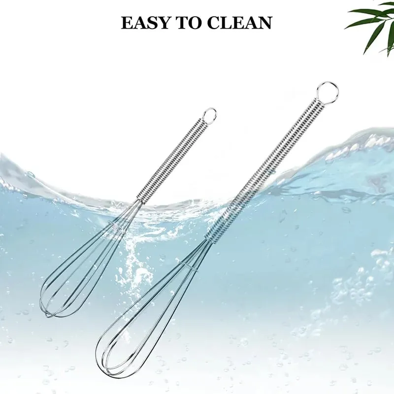 2/4Pcs Stainless Steel Mini Whisk Spring Coil Wire Egg Beater Handheld Egg Whisk Beater Manual Hand Whisker Kitchen Tiny Whisk — image 5