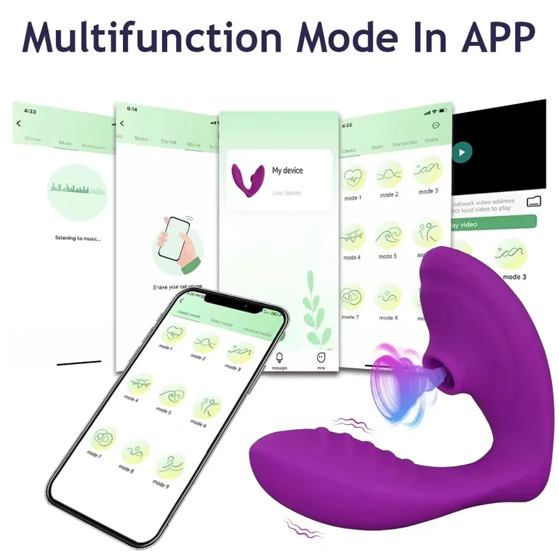 APP บลูทูธช่องคลอด Sucking Vibrator 20 โหมด Vibrating Sucker Oral Sex ดูด Clitoris Stimulator เพศเร้าอารมณ์ของเล่นสำหรับผู้หญิง — image 5