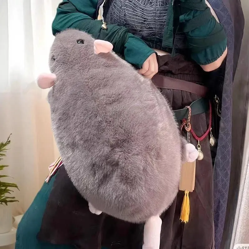 Gambar Hewan Besar Lembut Simulasi Lucu Tikus Besar Mainan Mewah Bantal Hadiah Ulang Tahun 1 Buah 35/50/90Cm Kartun Bunga Cabang Tikus — image 6