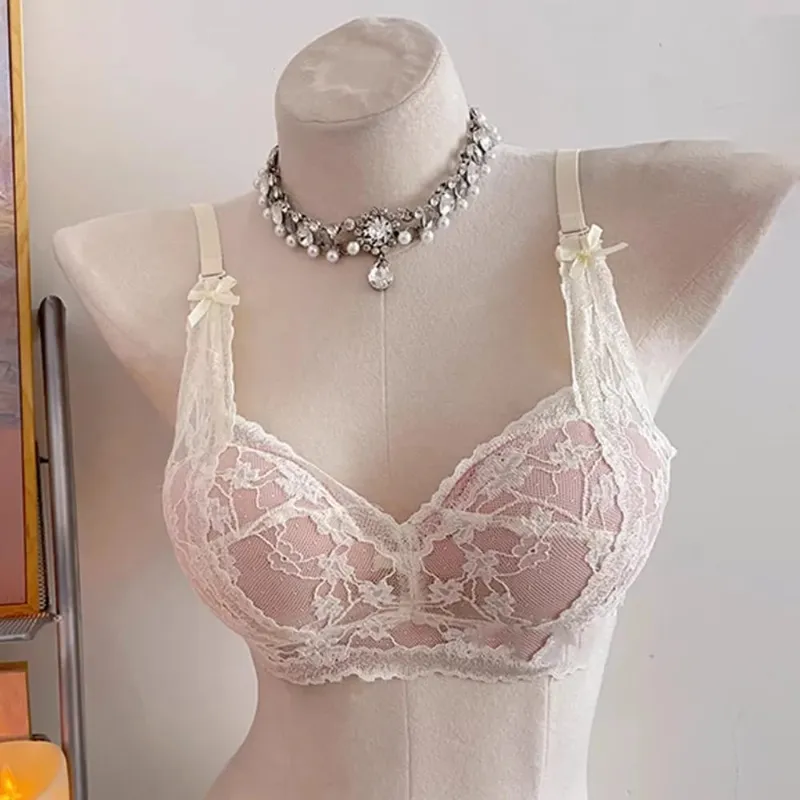 セクシーな BANERDANNI Halter Bow Krajka Podprsenka Vycpaná Push Up Wireless Bez kostice Měkké vnitřní prádlo Spodní prádlo Malé poprsí Každodenní pohodlné nošení` — image 4