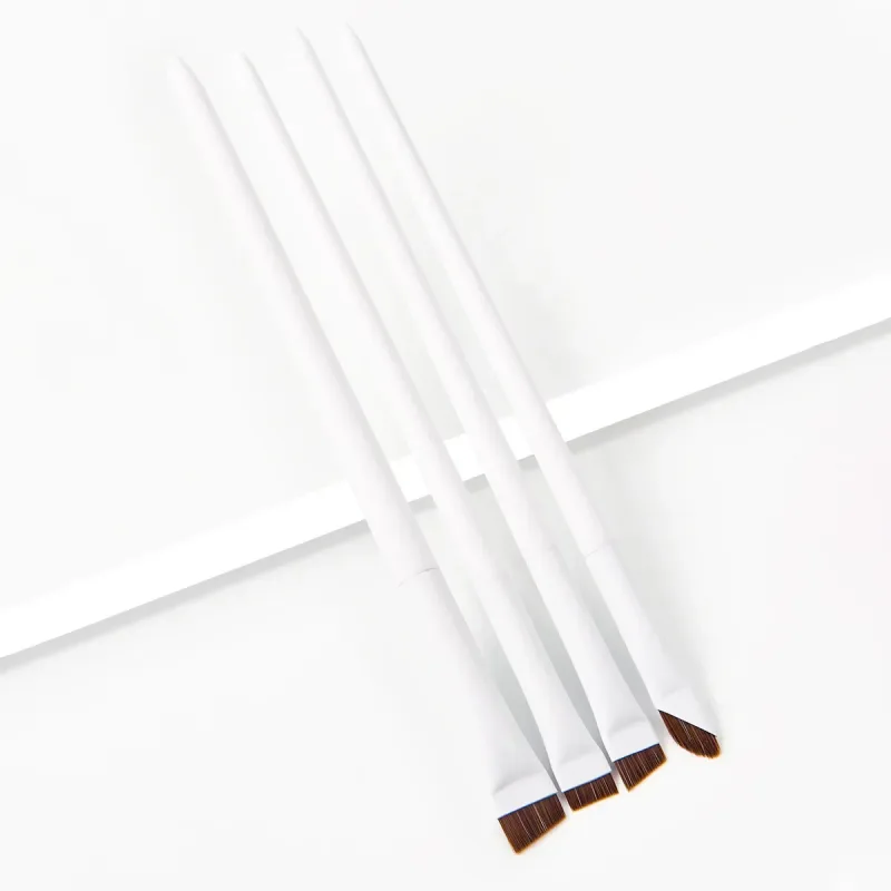 4Pcs Sichel Klinge Eyeliner Pinsel Ultra Dünne Flache Feine Eye Liner Make-Up Pinsel Flache Eyeliner Pinsel Augenbrauen Make up Pinsel