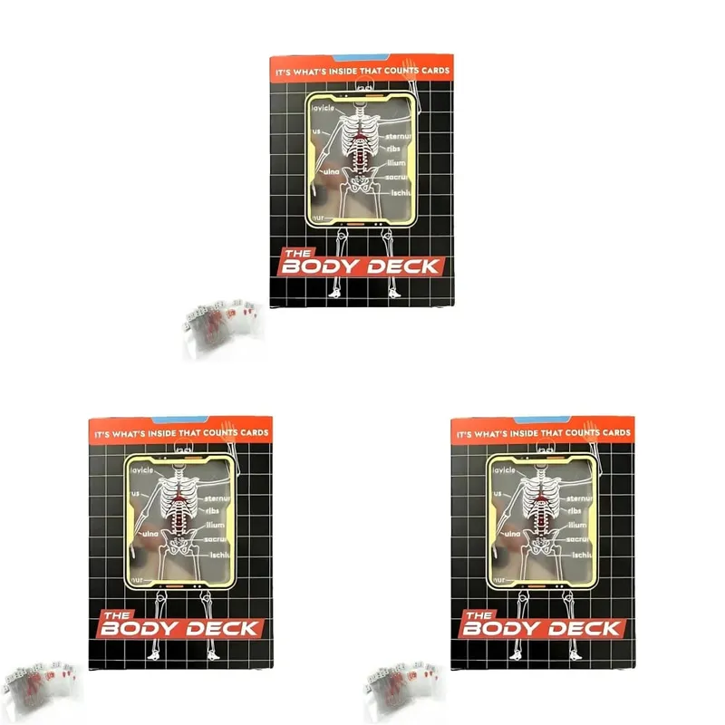 Manekin Dek Tubuh Kartu Remi Kerangka Dek Tubuh Kartu Poker Anatomi Transparan Hadiah Pendidikan Desain Sinar X Kerangka