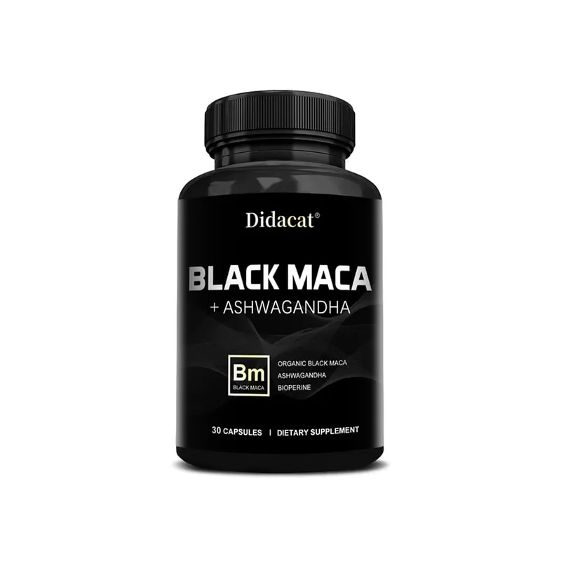 Organic Black Maca + Ashwagandha - Black Maca-kapsler med høj koncentration til mænd, der understøtter styrke udholdenhed og vitalitet