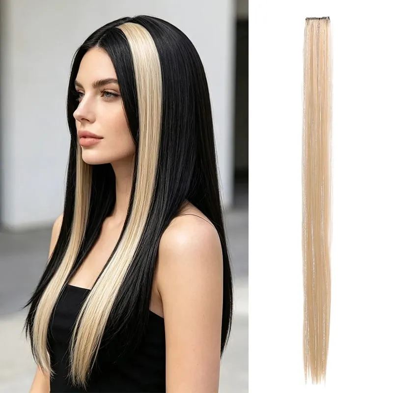 Clip BB nelle estensioni dei capelli sintetici con fili d'argento laser Pezzi di capelli colorati lucenti per l'uso quotidiano delle feste Nessun danno — image 8