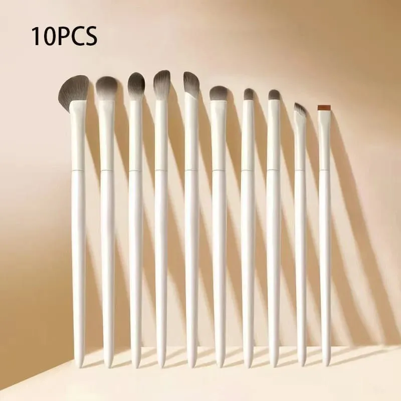 5/8/10 Pièces Pinceaux De Maquillage Pour Les Yeux Naturels Ensemble Détail Fard À Paupières Brosse Pinceau De Maquillage Blanc Ultra Doux Fard À Paupières Eyeliner Outil De Maquillage