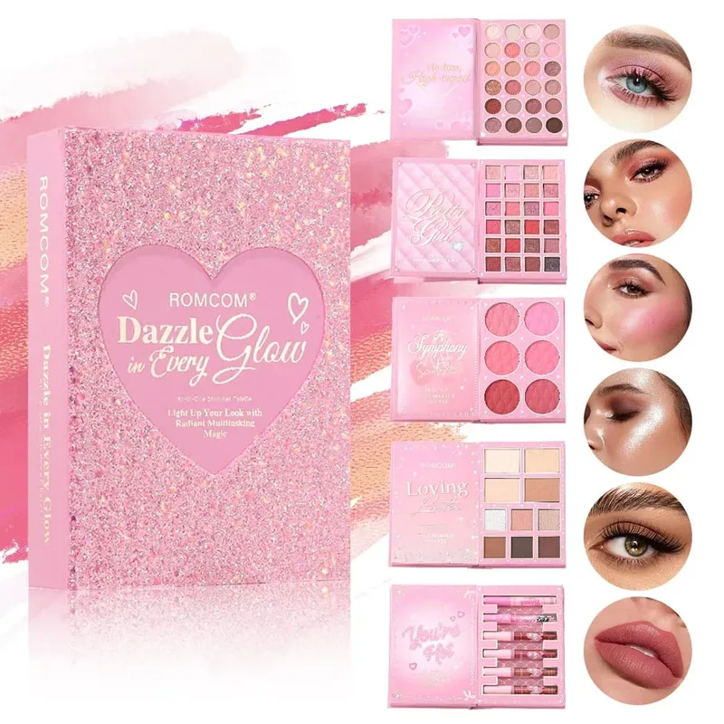 All-in-One 5-seitiges Make-up-Zauberbuch: Komplettset mit mehrfarbigem Lidschatten, Rouge, Textmarker, Kontur und glänzendem Lipgloss — image 2