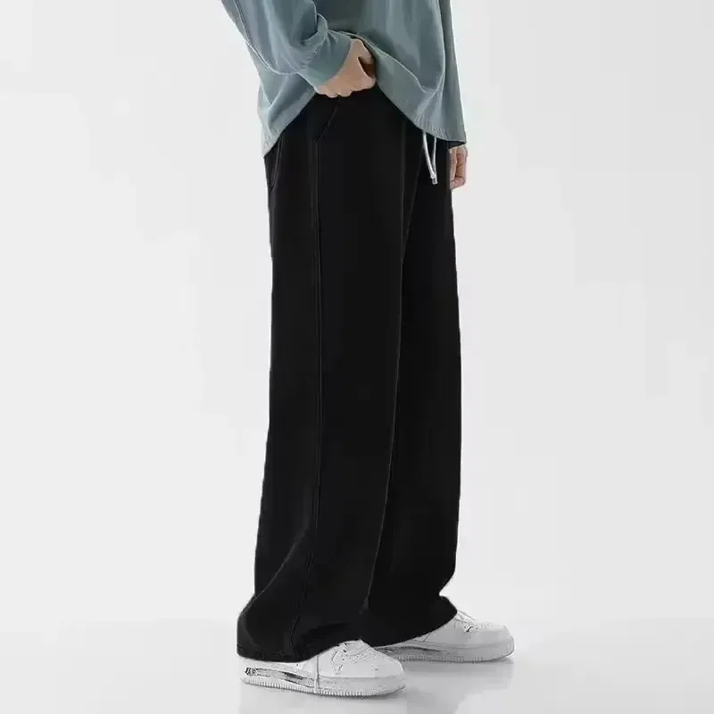 Men's Jeans Korean Version Student Casual Pants High Street Straight Loose Wide Leg Jeans Black Grey Blue Baggy Jeans — image 12