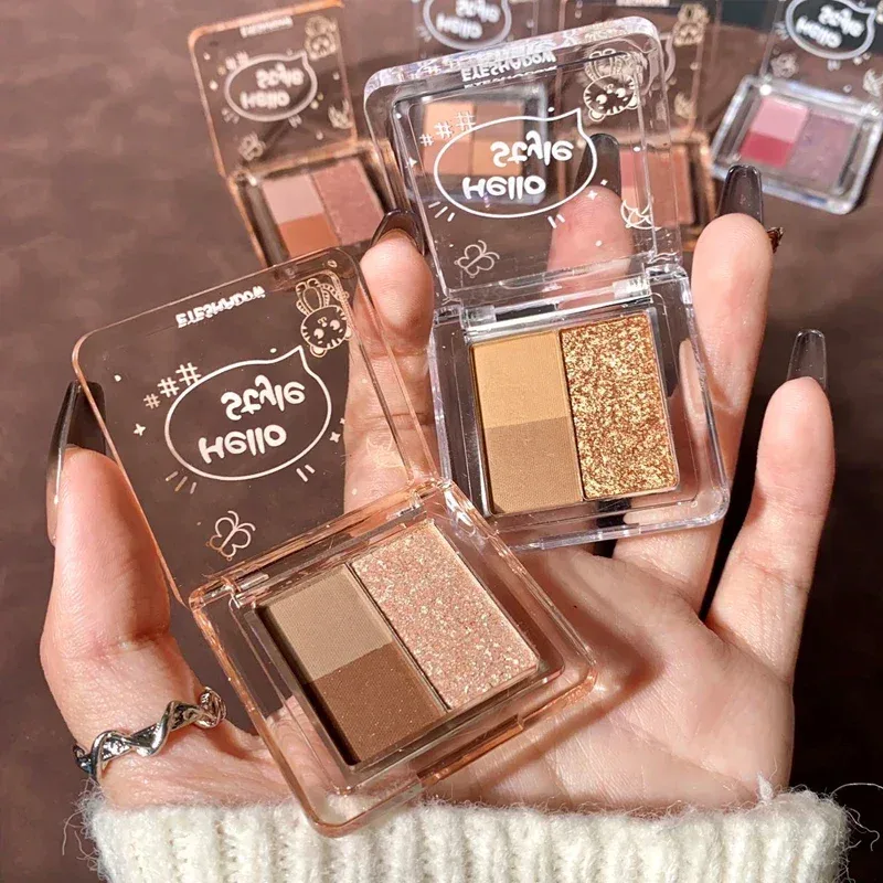 3/4 Colors Milk-Tea Eyeshadow Palette Professional Highlight Shimmer Brightening Long Lasting Eye Shadow Eye Makeup Eye Cosmetic — image 6