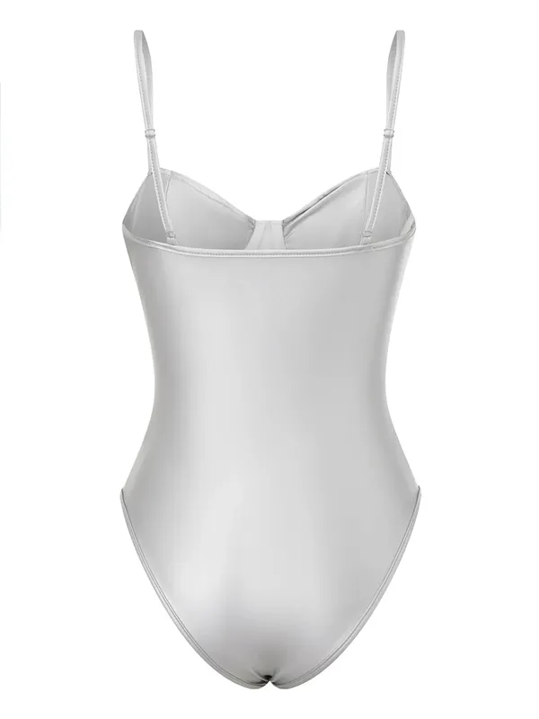 Schlanker, ärmelloser Body für Damen mit glitzernden Pailletten, Spaghettiträger, Dreiecksspielanzug, Trikot-Oberteile