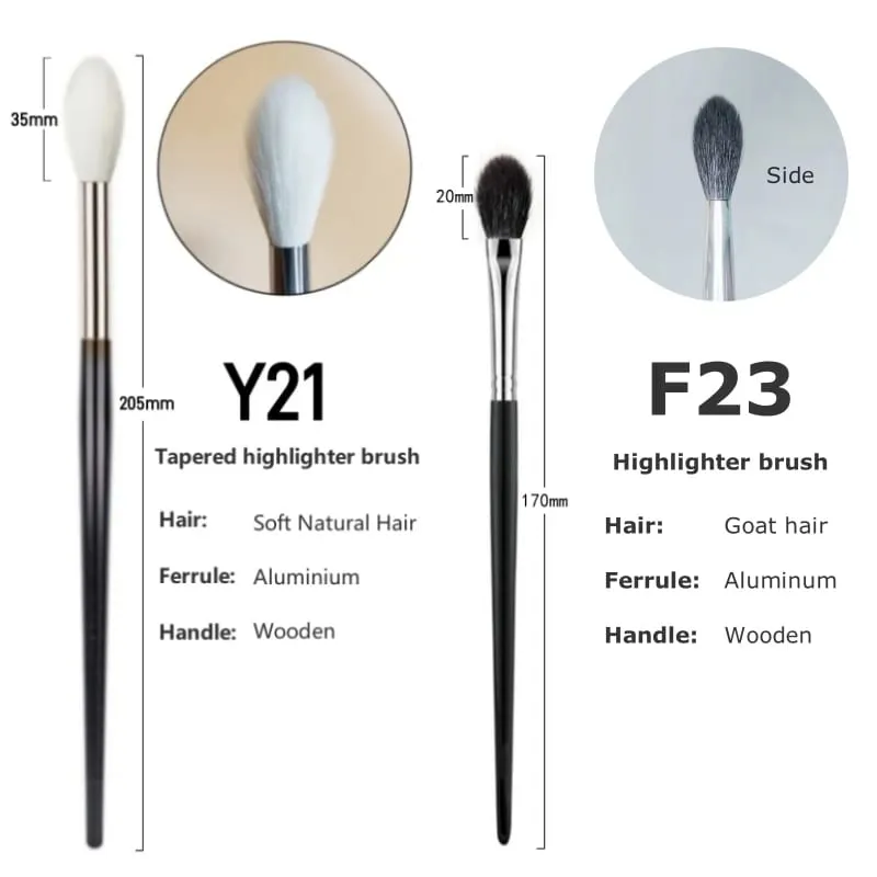Tapered Highlighter Makeup Brushes Natural Goat Hair High Quality Face Blender Contour Make Up Brush Tools — image 13