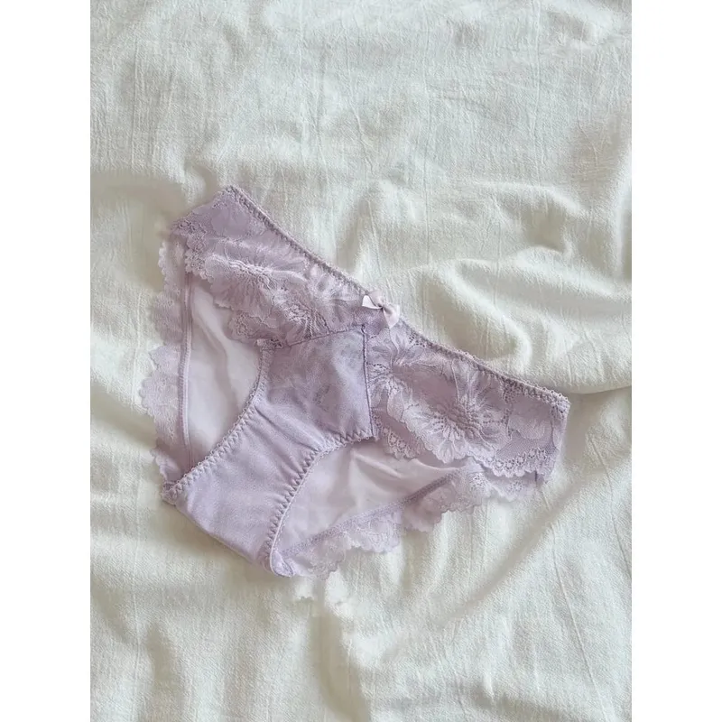 Lila französischer Spitzen-BH mit Stickerei, weicher Bügel, Minimizer, große Brust, Lift, Anti-Durchhängen, Unterstützung, tägliche Dessous, 32–38 BH-Set — image 3