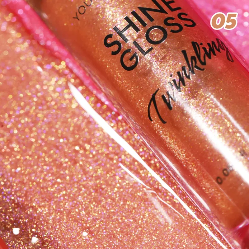 2 PC ชุด Matte Lip Liner และ Starry Glitter ลิปกลอส Pearlescent Fine Shimmer Long-Lasting Hydration ไม่เหนียวเหนอะหนะแต่งหน้า — image 7