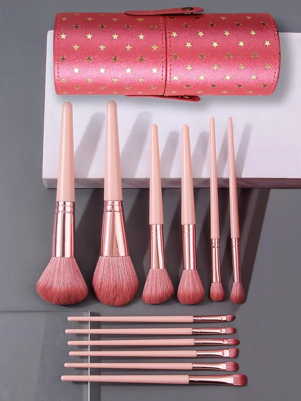 Ensemble de pinceaux de maquillage portables, 12 pièces, pinceaux synthétiques pour fond de teint, poudre, Contour, fard à paupières, Liner, mélange de reflets — image 3