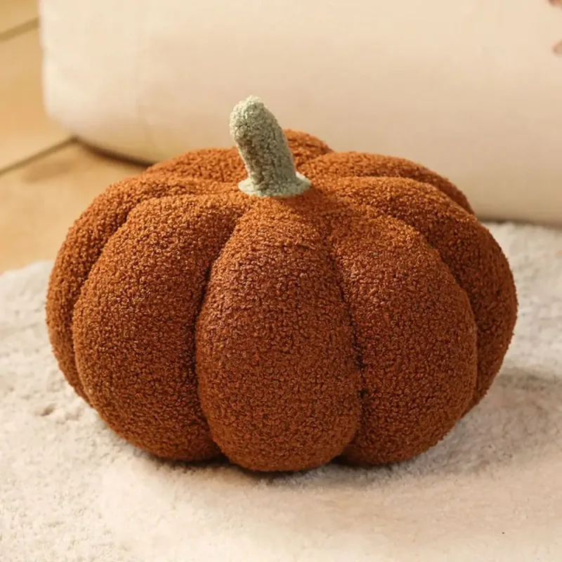 Cuscino di zucca in cotone per decorazioni per la casa Cuscino di zucca morbido e carino Cuscino con schienale morbido simulato di zucca — image 7