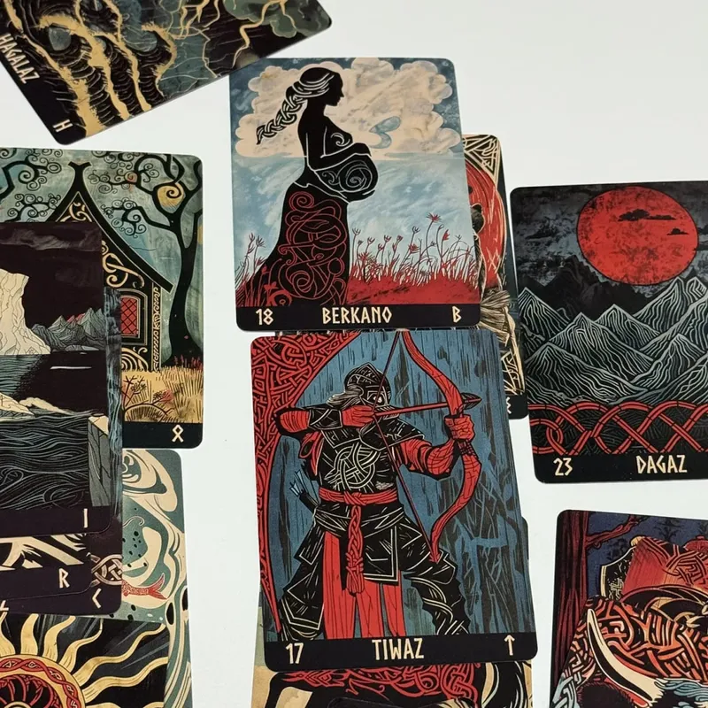 Norwegian Woodcut Runes Deck 24pcs English Version The Elder Futhark Runes Deck Oracle — image 6