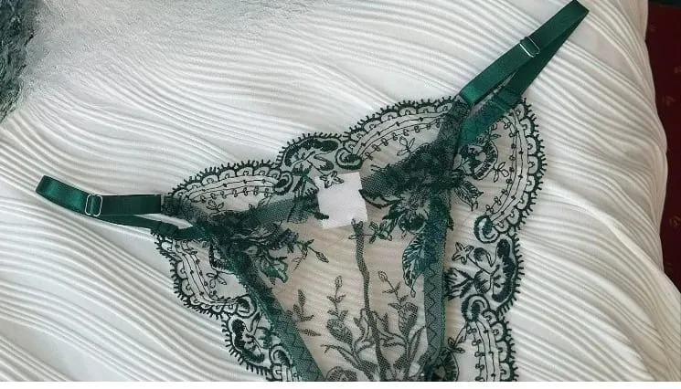 Französischer Stil Mesh-Stickerei-Spitzen-BH-Set mit Bügel, leicht transparenter dünner Dessous-Minimizer-BH für große Büste S-XL — image 14